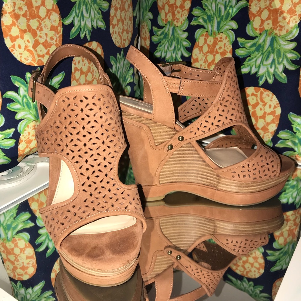 Brown summer wedges